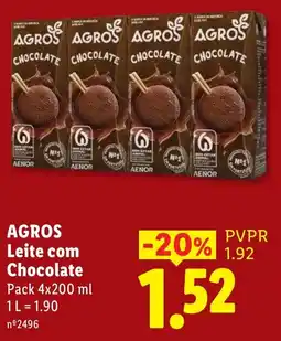 Lidl Agros leite com chocolate promoção