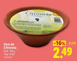 Lidl Vaso de Citronela promoção
