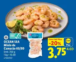 Lidl Ocean sea miolo de camarão 60/80 promoção