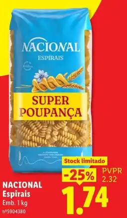 Lidl Nacional espirais promoção