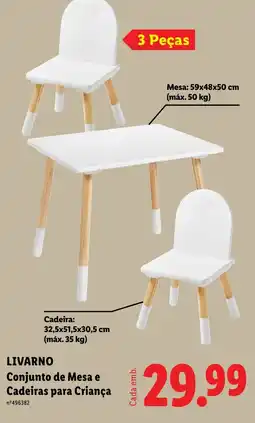 Lidl Livarino conjunto de mesa e cadeiras para criança promoção