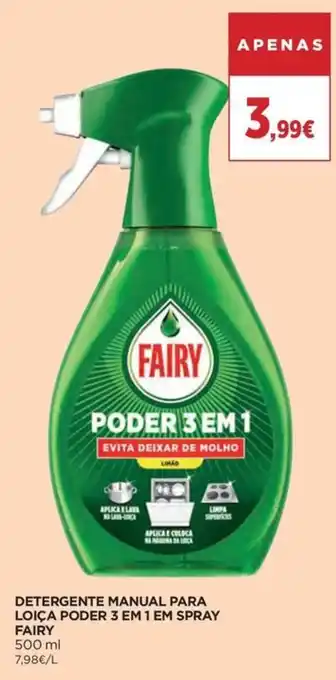 El Corte Inglés detergente manual para loiça poder 3 em 1 em spray fairy promoção