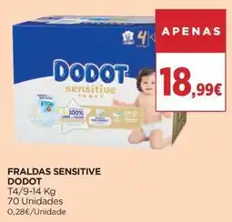 El Corte Inglés Fraldas sensitive dodot promoção