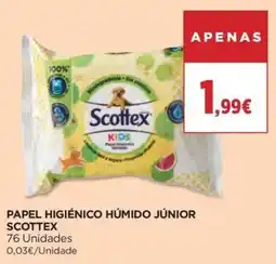 El Corte Inglés Papel higiénico húmido júnior scottex promoção