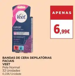 El Corte Inglés Bandas de cera depilatórias faciais veet pele normal promoção