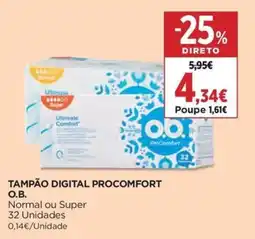 El Corte Inglés tampão digital procomfort o.b. promoção