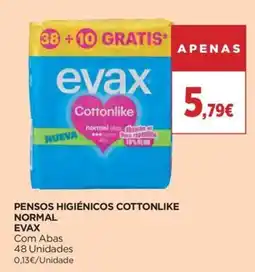 El Corte Inglés Pensos higiénicos cottonlike normal evax promoção