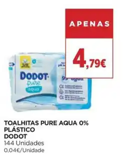 El Corte Inglés toalhitas pure aqua 0% plástico dodot promoção