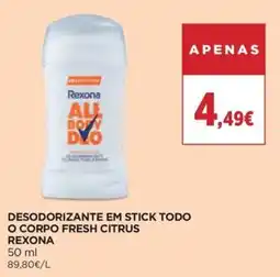 El Corte Inglés rexona desodorizante em stick todo o corpo fresh citrus promoção