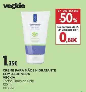 Creme para mãos hidratante com aloe vera veckia