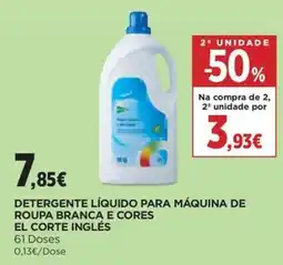 El Corte Inglés Detergente líquido para máquina de roupa branca e cores el corte inglés promoção