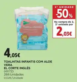 El Corte Inglés Toalhitas infantis com aloe vera promoção
