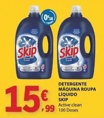 Detergente máquina roupa líquido skip active clean