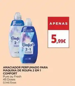 El Corte Inglés Comfort - amaciador perfumado para maquina de roupa 2 em 1 promoção