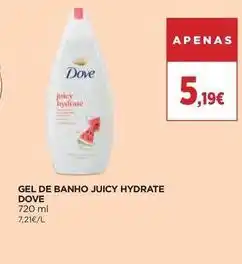 El Corte Inglés Dove - gel de banho juicy hydrate promoção