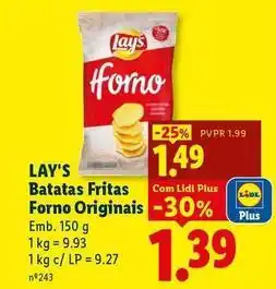 Lidl Lay's - batatas fritas forno originais promoção