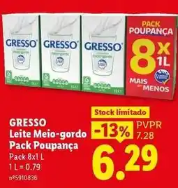 Lidl Gresso - leite meio-gordo pack poupanca promoção