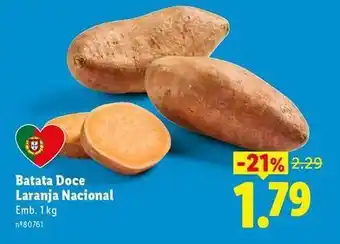 Lidl Nacional - batata doce laranja promoção