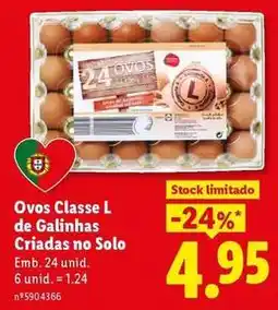 Lidl Ovos classe l de galinhas criadas no solo promoção
