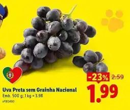 Lidl Nacional - uva preta sem grainha promoção