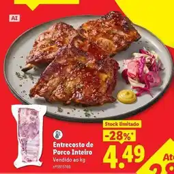 Lidl Entrecosto de porco inteiro promoção