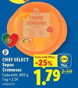 Lidl Chef select - sopas cremosas promoção