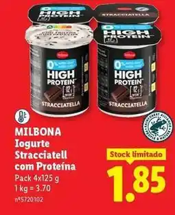 Lidl Milbona - iogurte stracciatell com proteína promoção