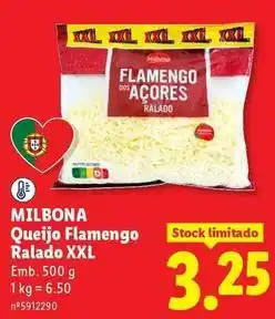 Lidl Milbona - queijo flamengo ralado xxl promoção