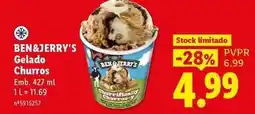 Lidl Ben&jerry´s - gelado churros promoção
