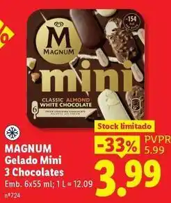 Lidl Magnum - gelado mini 3 chocolates promoção