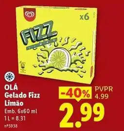 Lidl Gelado fizz limão promoção