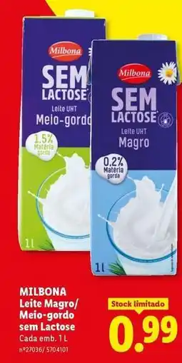 Lidl Milbona - leite magro/melo-gorado sen lactose promoção