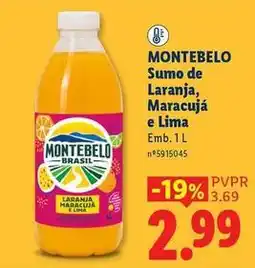 Lidl Lima - sumo de laranja, maracujá e lima promoção