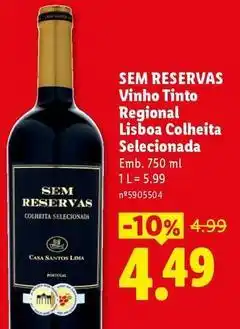 Lidl Lima - vinho tinto regional lisboa colheita selecionada promoção