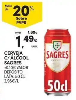 Continente Bom dia Cerveja c/ álcool sagres promoção