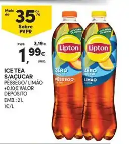Continente Bom dia Lipton ice tea s/ açucar pêssego / limão promoção