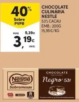 Continente Bom dia Chocolate culinária nestlé negro 53% promoção