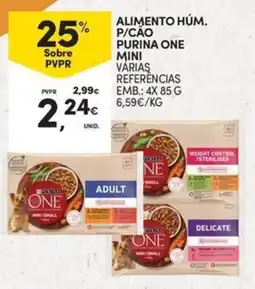 Continente Bom dia Alimento húm. p/cao purina one mini promoção