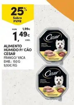 Continente Bom dia Alimento húmido p/ cão cesar frango/ vaca promoção