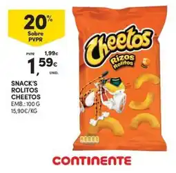 Continente Bom dia Cheetos Rizos Rolitos promoção