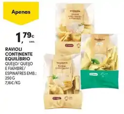 Continente Bom dia Ravioli continente equilíbrio queijo/queijo e fiambre promoção