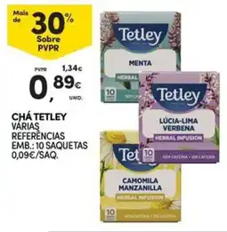 Continente Bom dia Chá tetley várias referências promoção