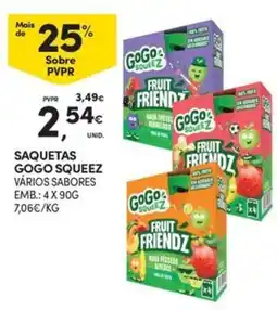 Continente Bom dia Saquetas gogo squeeze vários sabores promoção