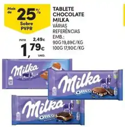 Continente Bom dia Tablete chocolate milka promoção