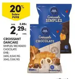 Continente Bom dia Croissant dancake simples/recheado chocolate promoção
