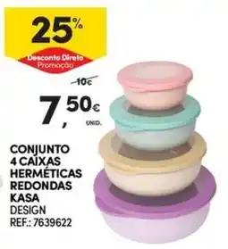 Continente Bom dia Conjunto 4 caixas herméticas redondas kasa design promoção