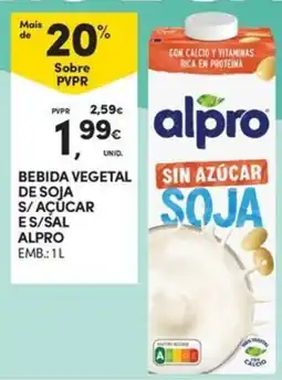 Continente Bom dia Bebida vegetal de soja alpro promoção