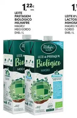 Continente Bom dia Leite de pastagem biológico magro milhafre promoção