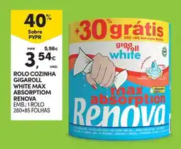Continente Bom dia rolo cozinha gigaroll white max absorption renova promoção