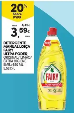 Continente Bom dia Detergente manual loiça fairy ultra poder promoção